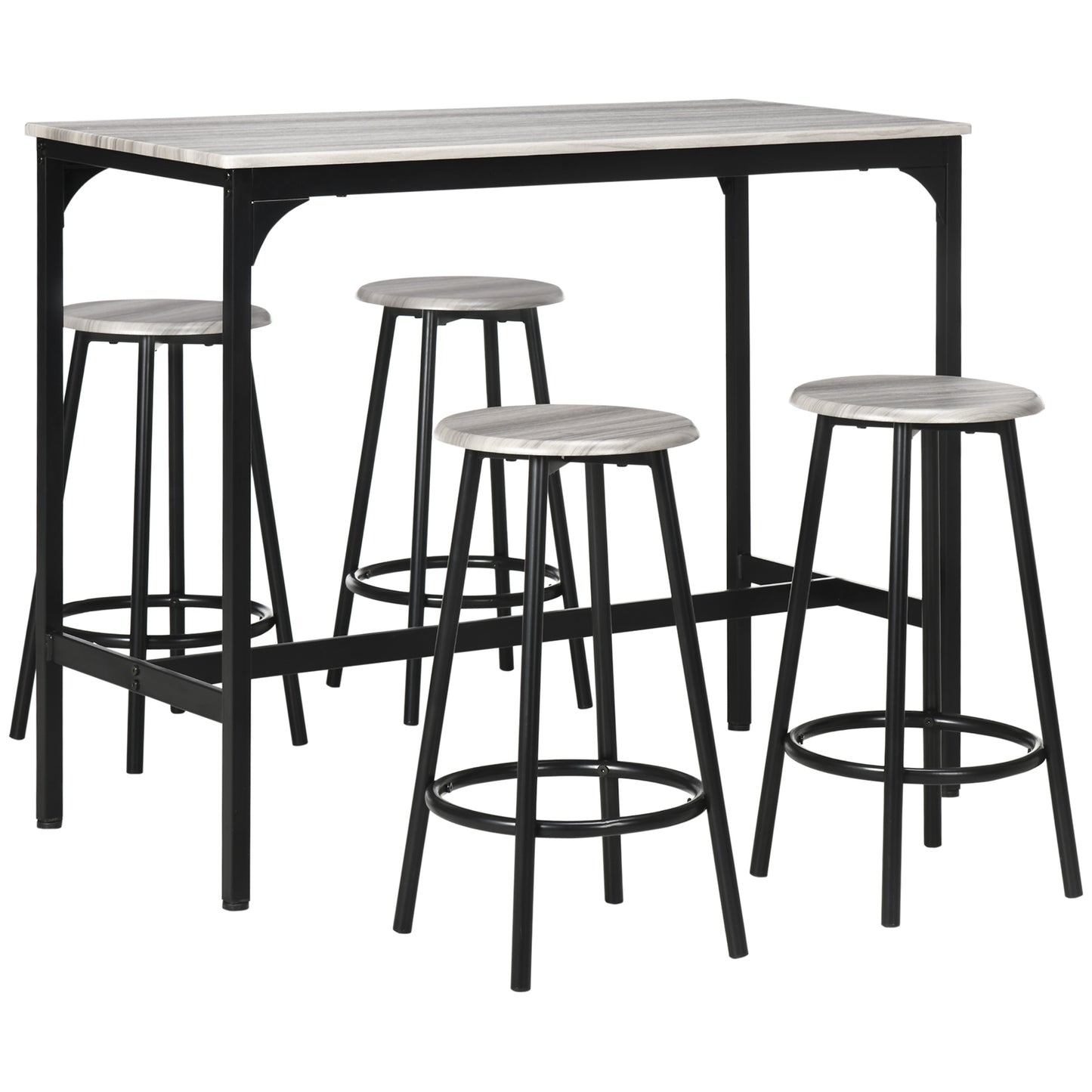 5-Piece Counter Height Dining Set with Barstools