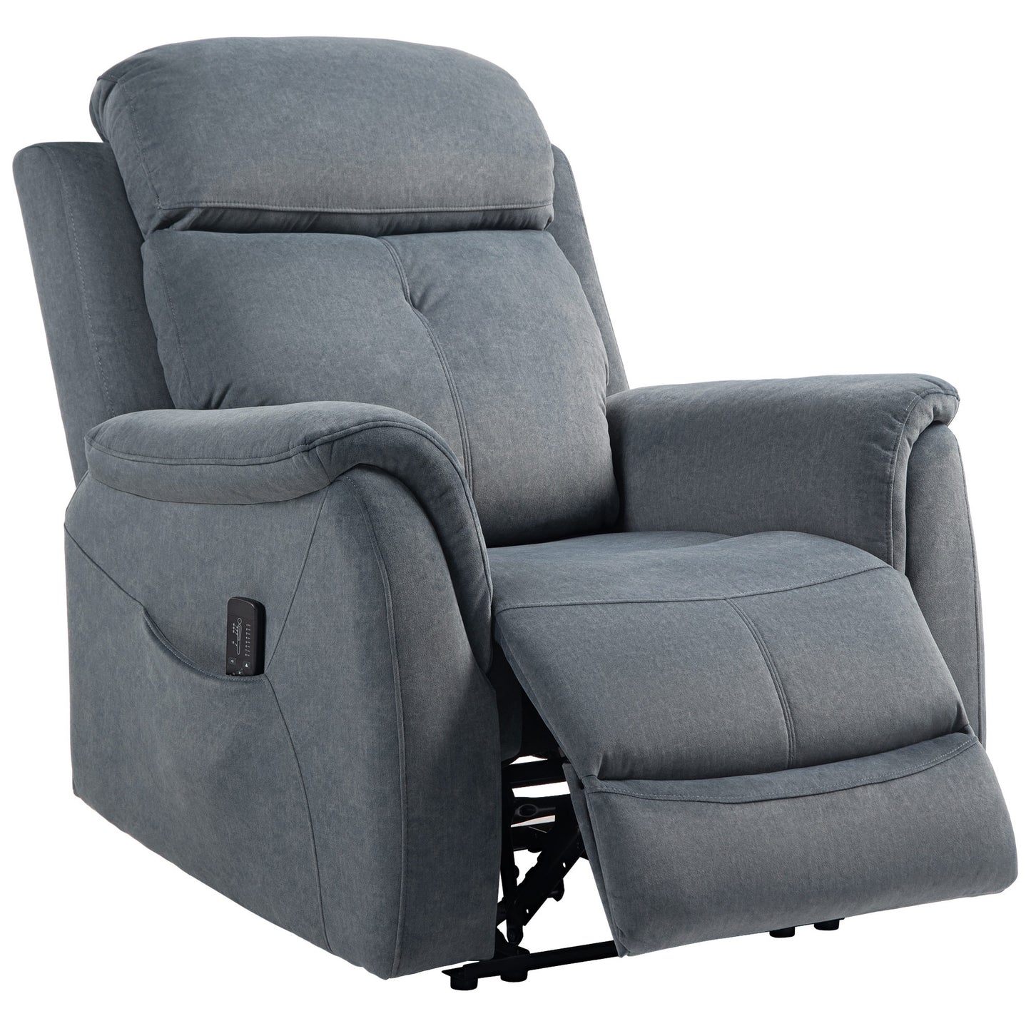 Velvet Manual Recliner Chair with Vibration Massage - Dark Grey