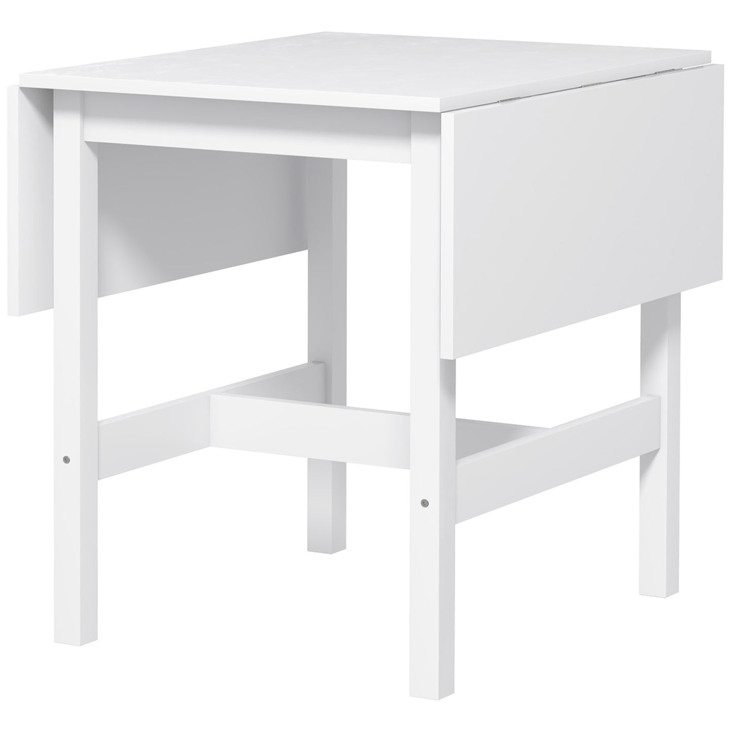 Solid Wood Farmhouse Drop Leaf Dining Table - White