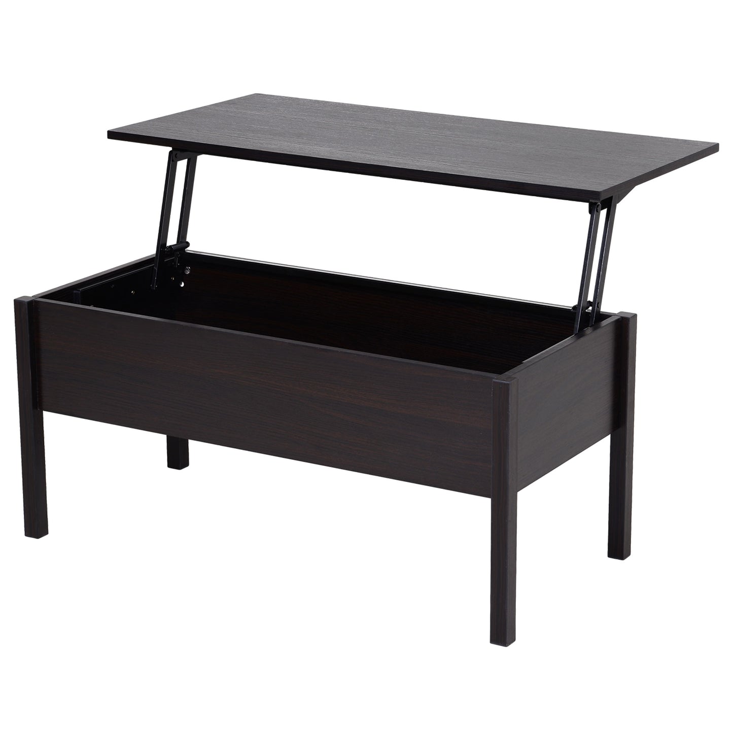 39" Lift Top Coffee Table with Hidden Storage, Coffee
