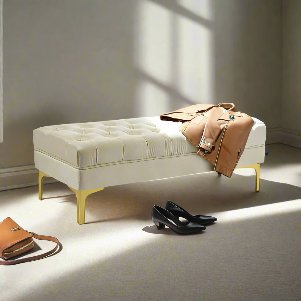 Button-Tufted Bench – Premium Upholstered Seating