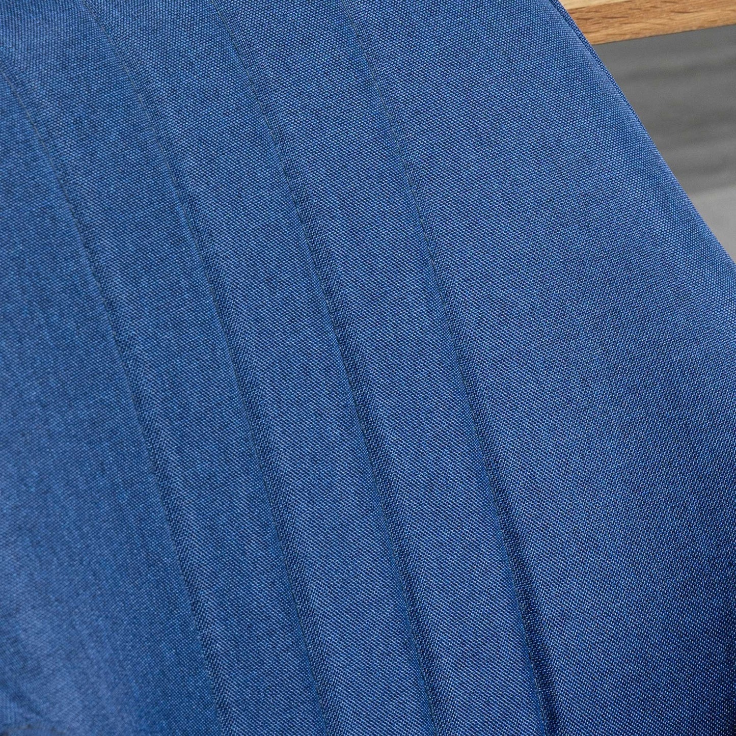 Linen Fabric Dining Chairs with Metal Legs, Dark Blue (Set of 2)