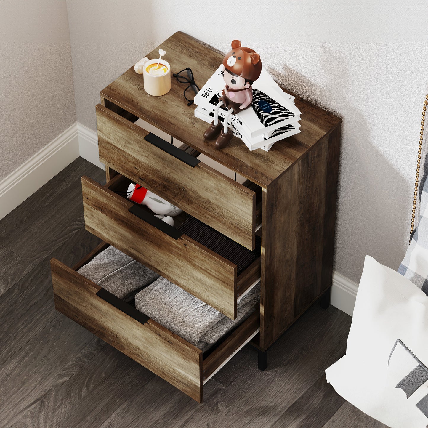 3-Drawer Dresser Tower for Bedroom
