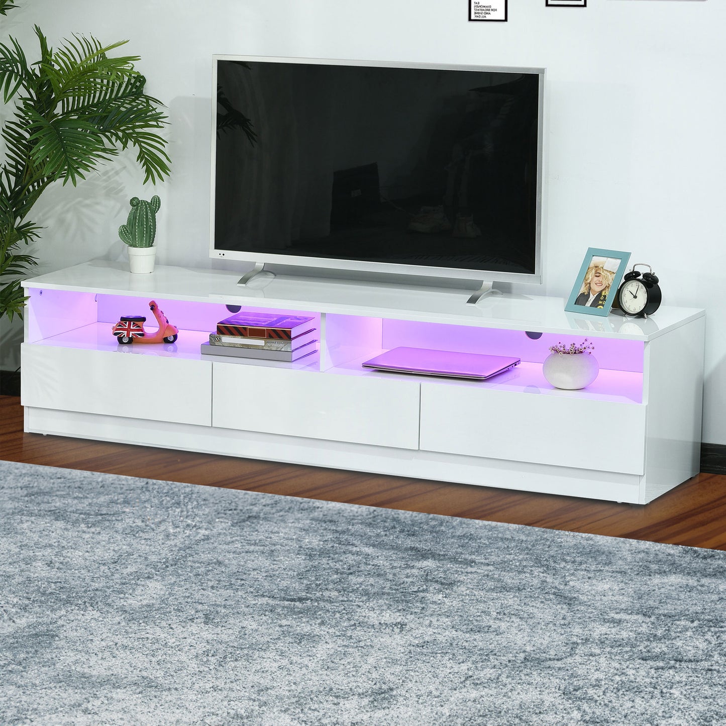 71" High Gloss LED TV Cabinet with Storage