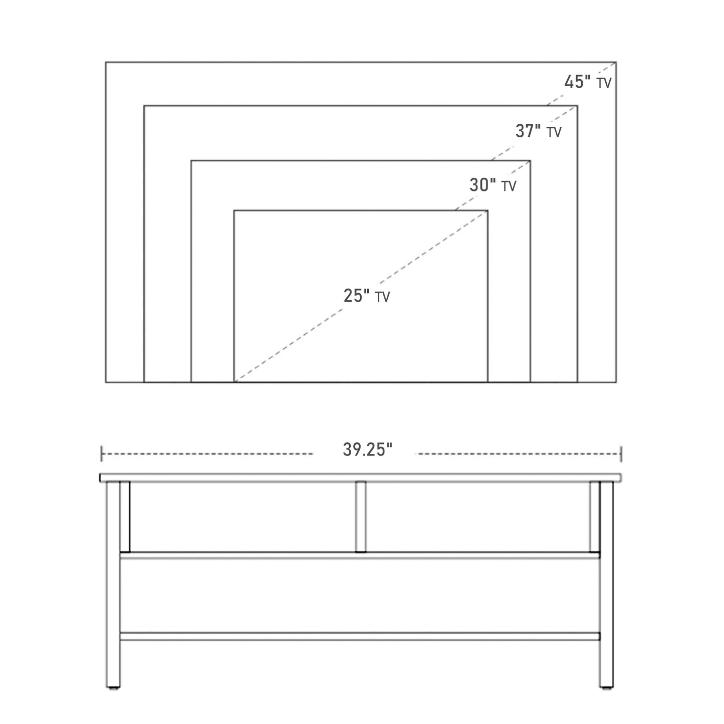 Mid-Century TV Stand for TVs Up to 45"