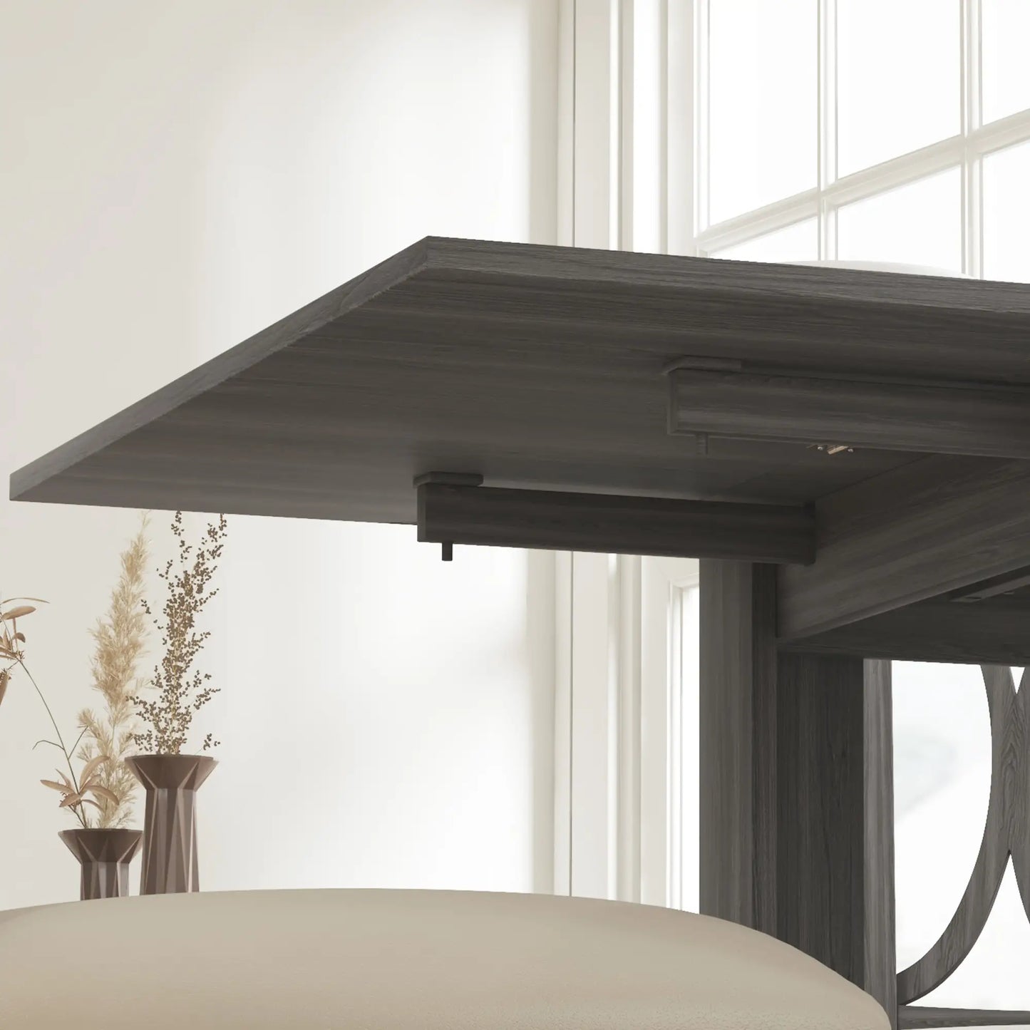 Folding Drop Leaf Dining Table for Small Spaces - Gray