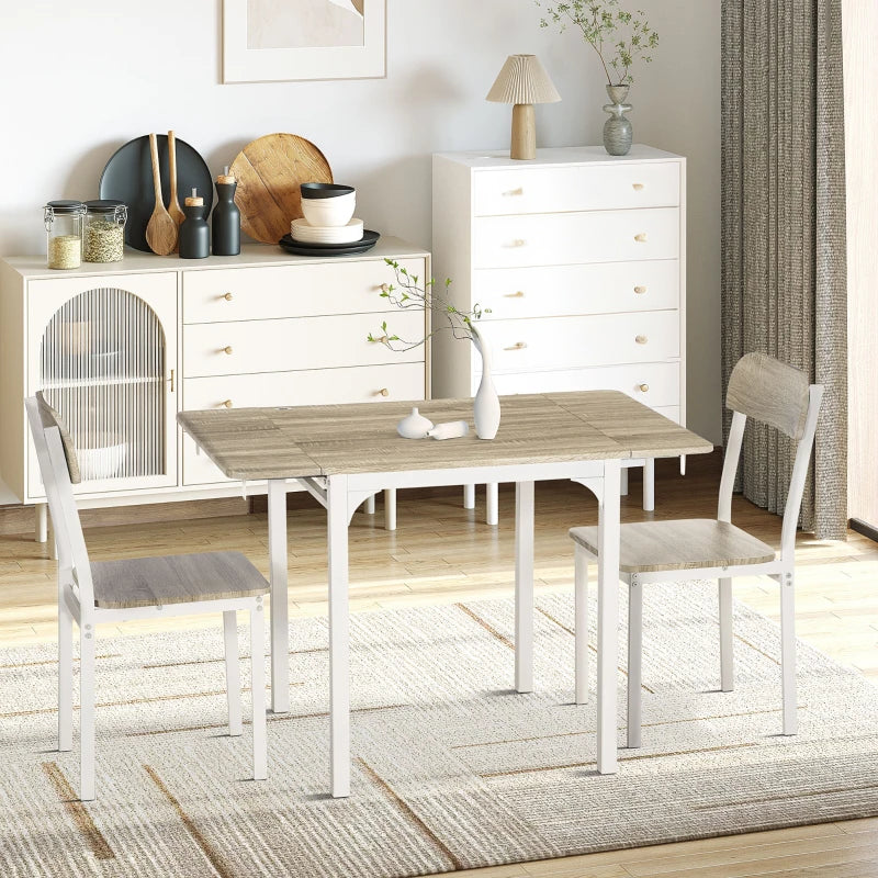 3-Piece Drop Leaf Dining Set with Table and 2 Chairs