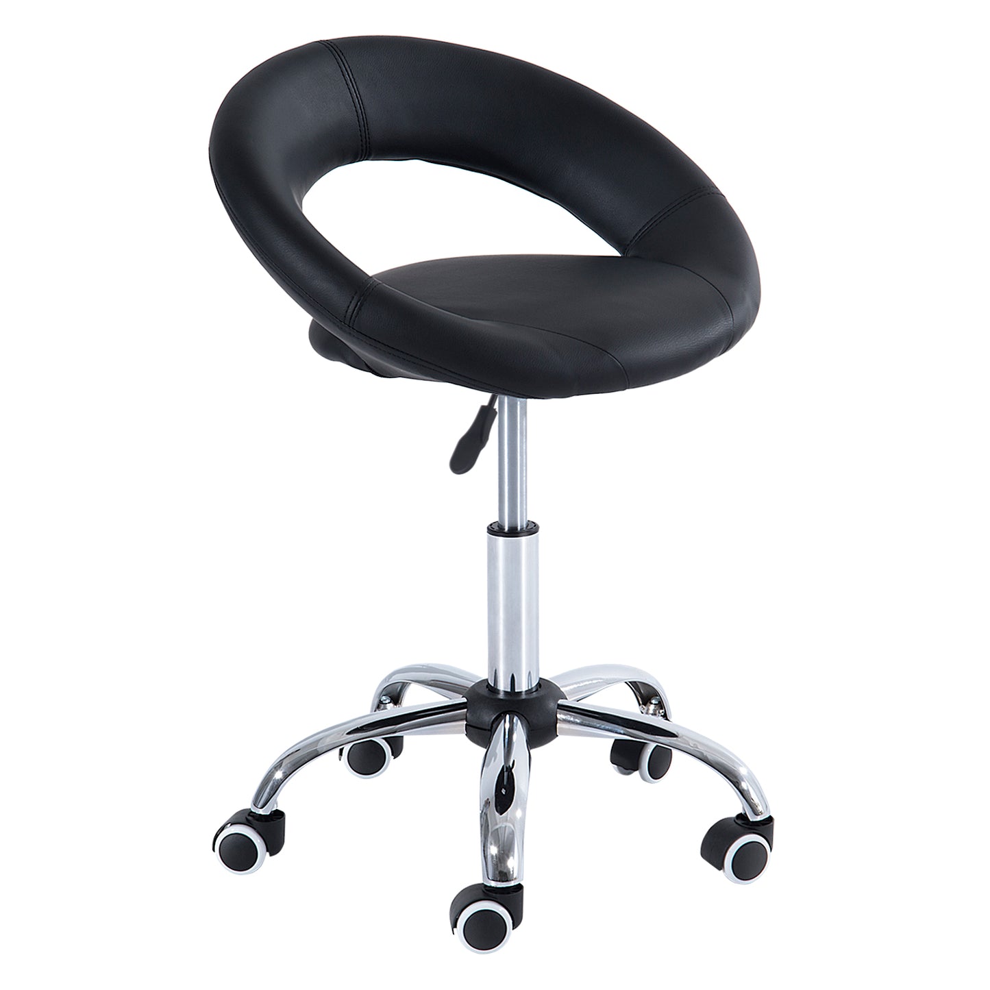 Adjustable Hydraulic Moon Salon Stool with Swivel and Wheels