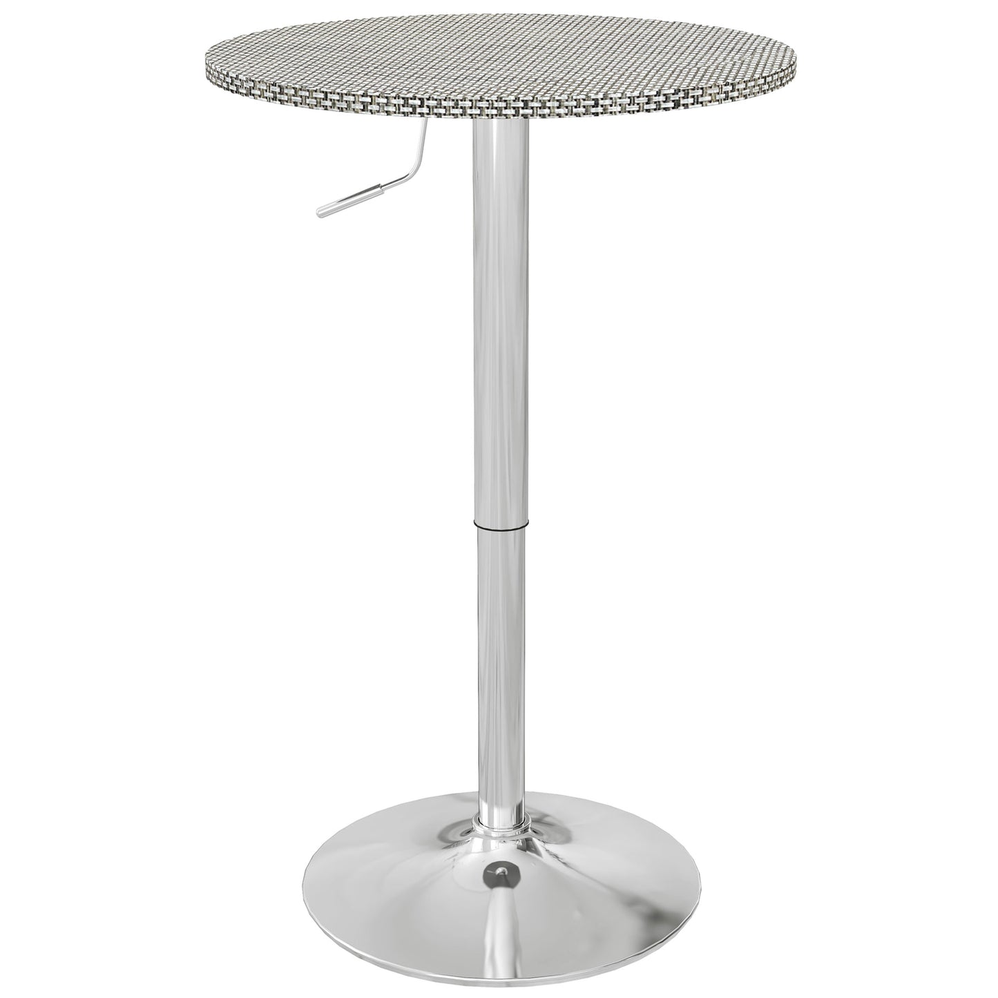 Adjustable Height Bar Table with PE Rattan Top - Gray