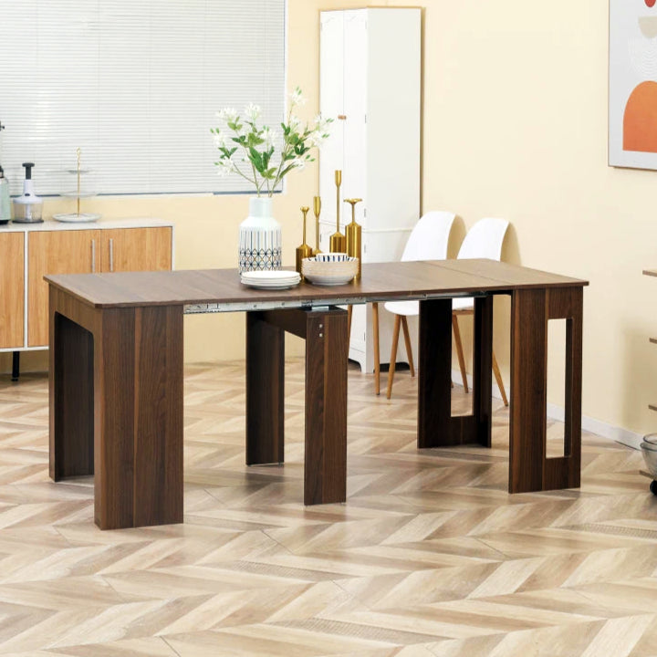 Extendable Dining Table for Small Spaces - Light Brown