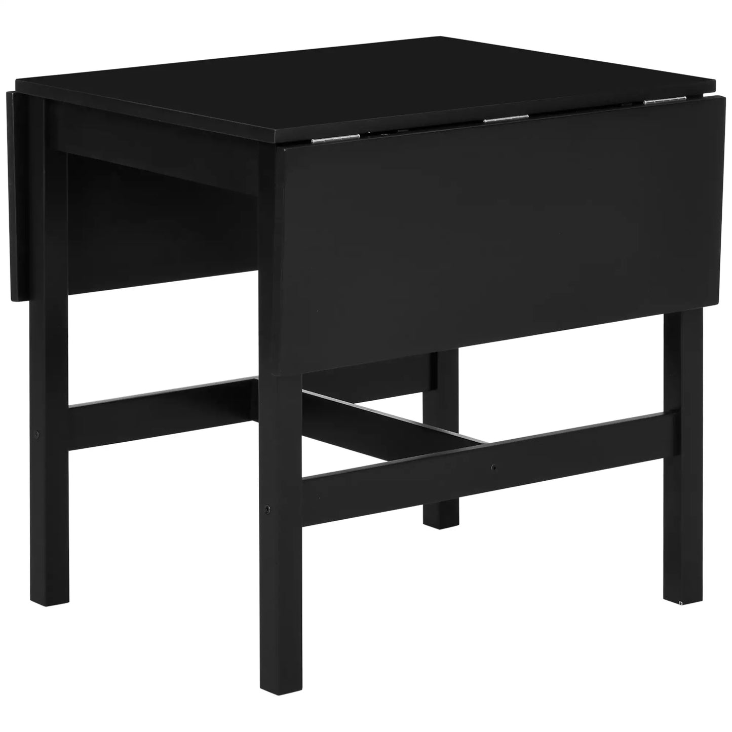 Solid Wood Drop Leaf Dining Table - Black