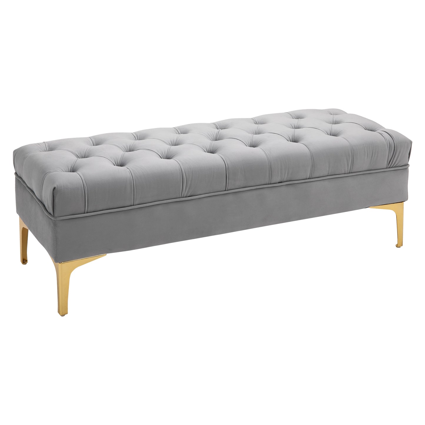 Button-Tufted Bench – Soft Upholstered Seat with Nailhead Trim