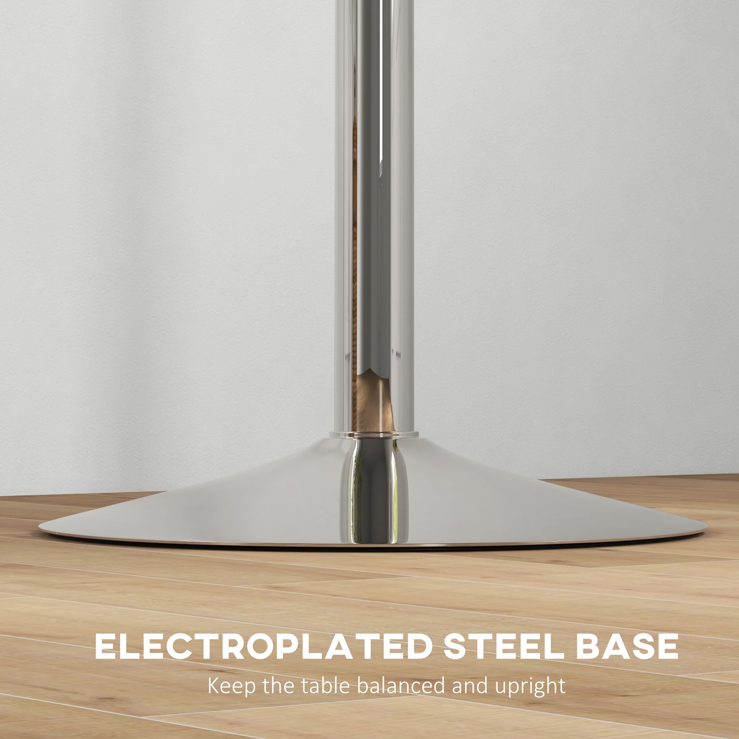 Adjustable Height Bar Table with 360° Swivel Top for 2 People, Walnut