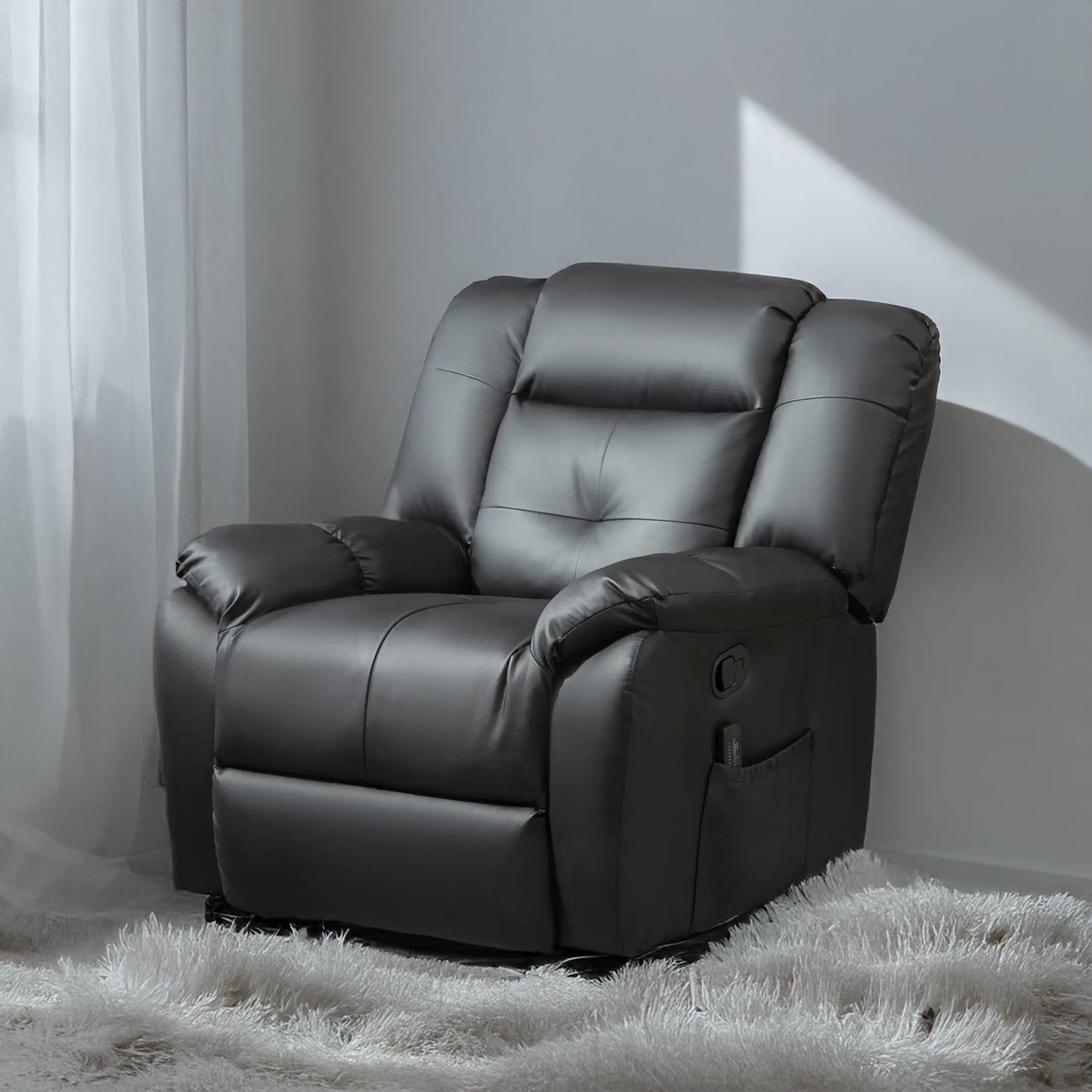 Luxury Massage Recliner Chair with 8 Vibration Points, Black