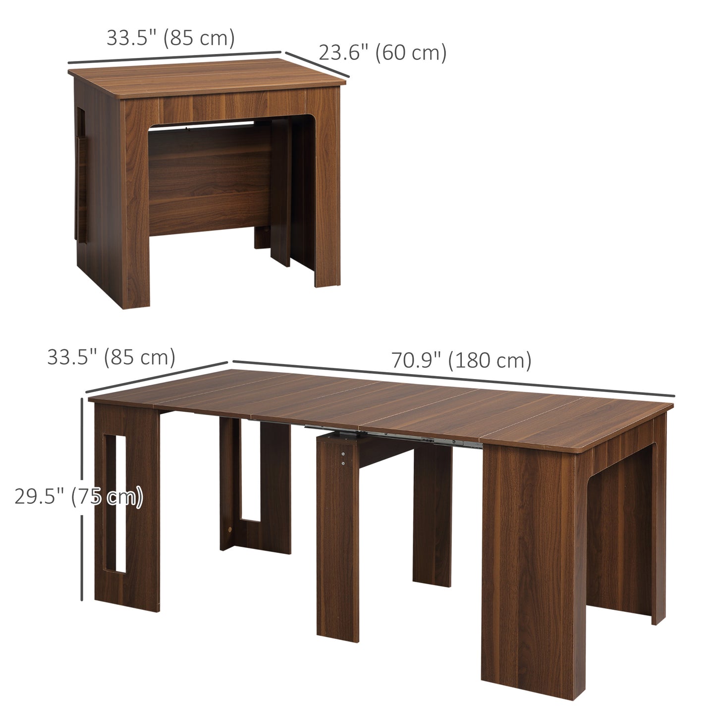 Extendable Dining Table for Small Spaces - Light Brown