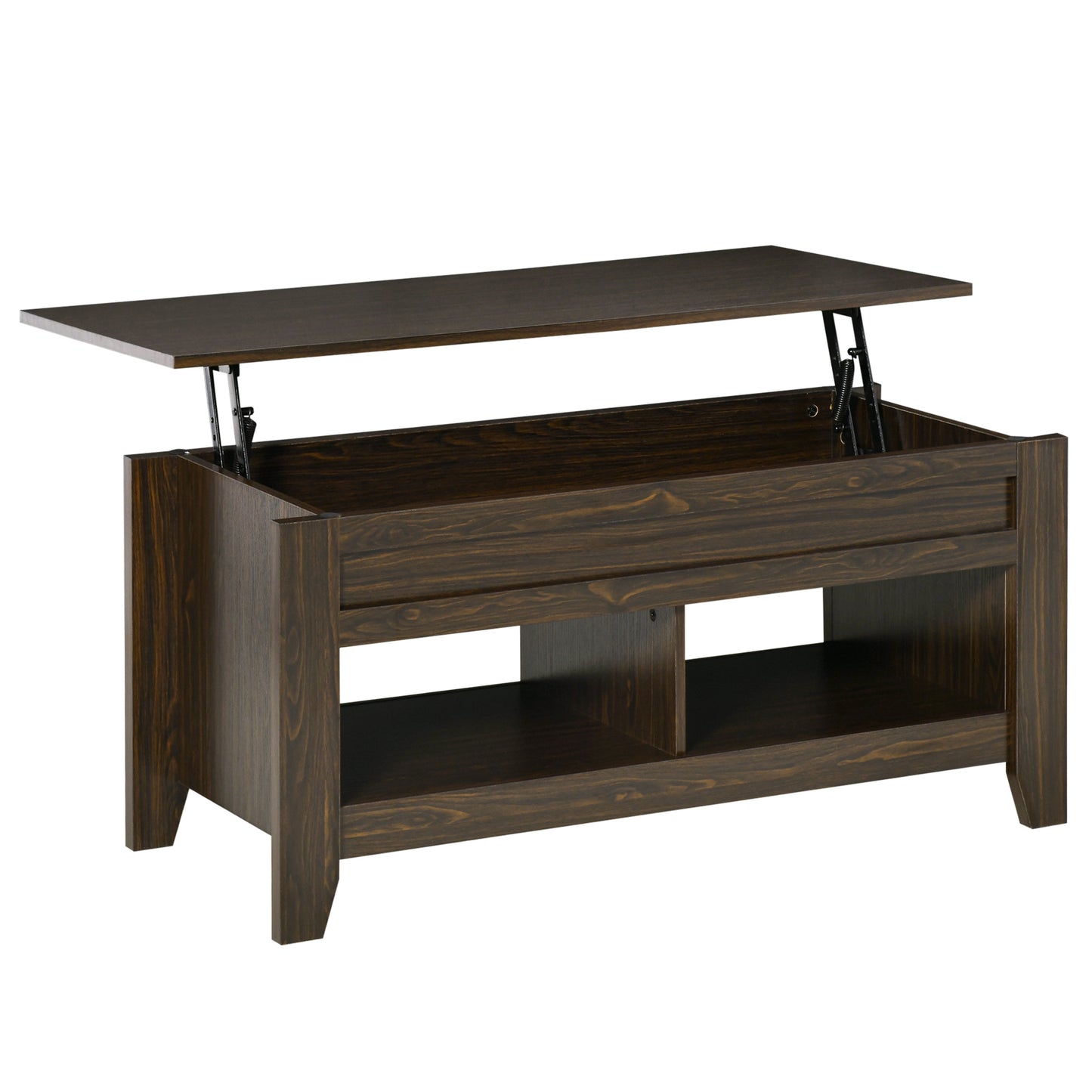 Lift Top Coffee Table with Hidden Storage, Dark Walnut