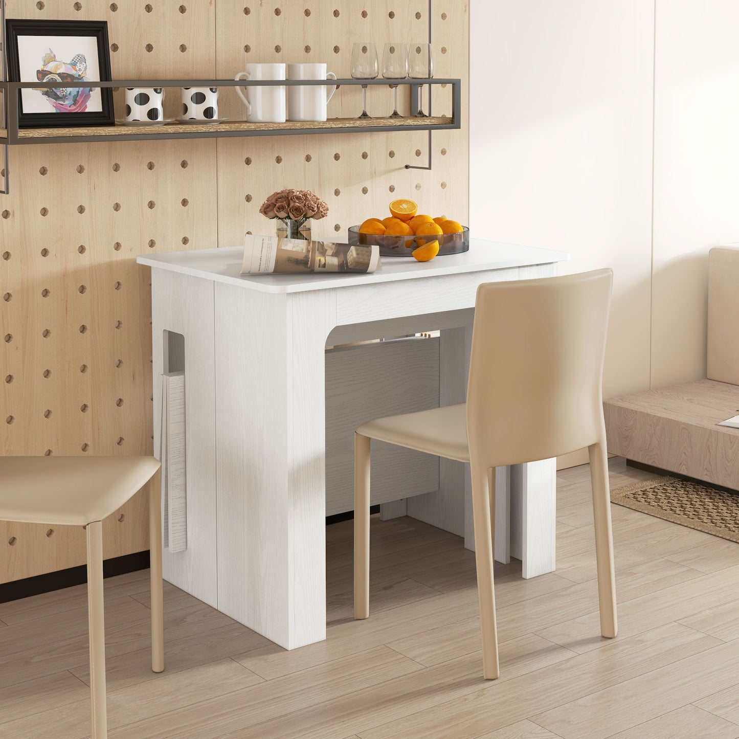 Extendable Dining Table for Small Spaces - White