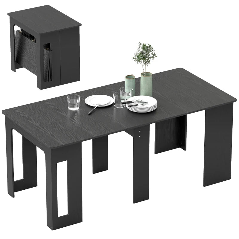 Extendable Dining Table for Small Spaces - Distressed Black
