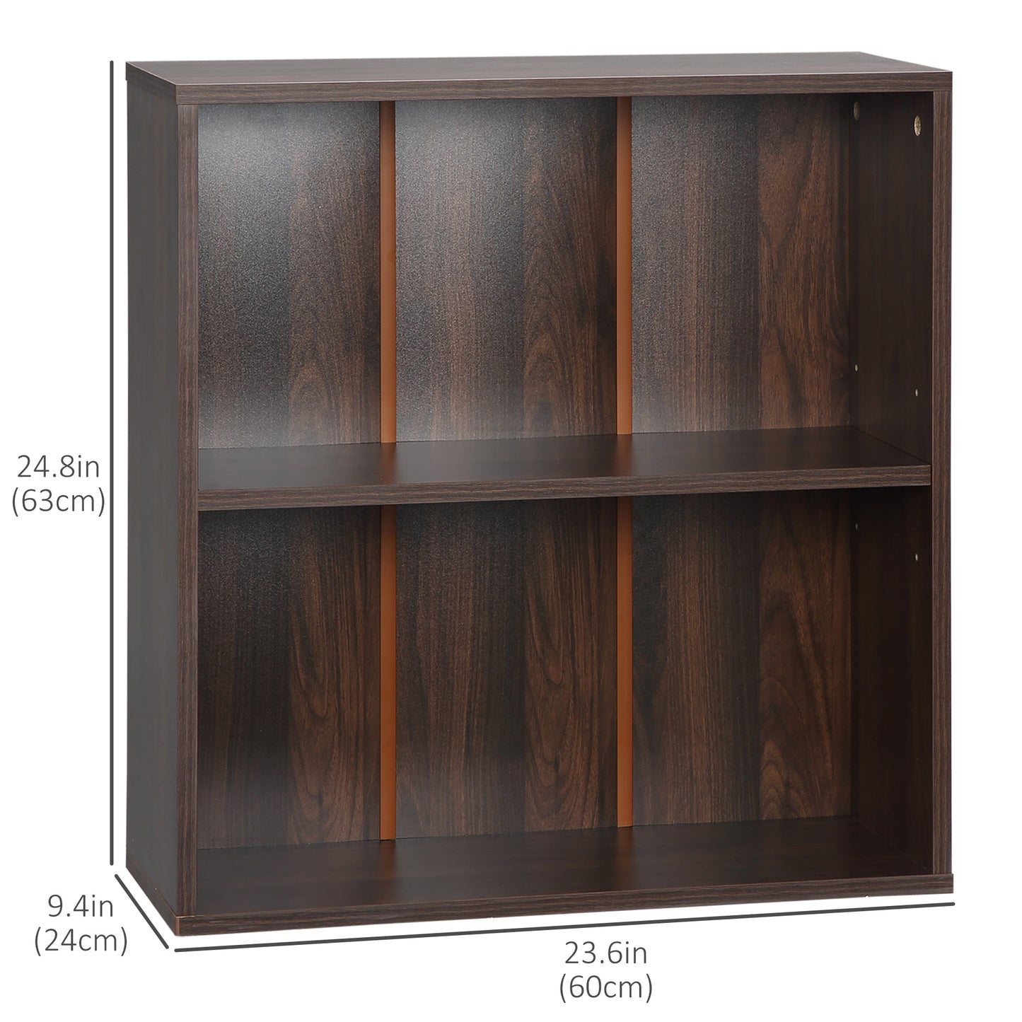 2-Tier Versatile Storage Bookshelf, Walnut