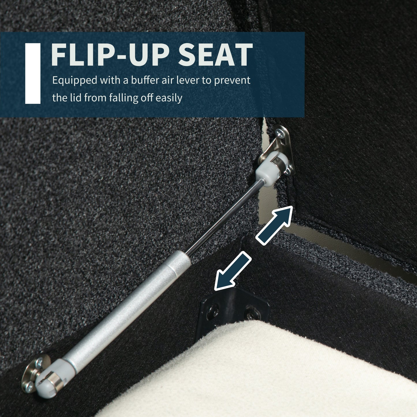 Upholstered Storage Bench with Arms, Black
