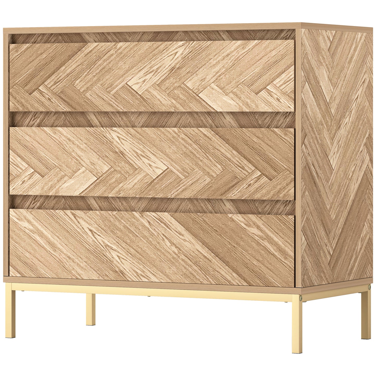3-Drawer Chest with Chevron Pattern