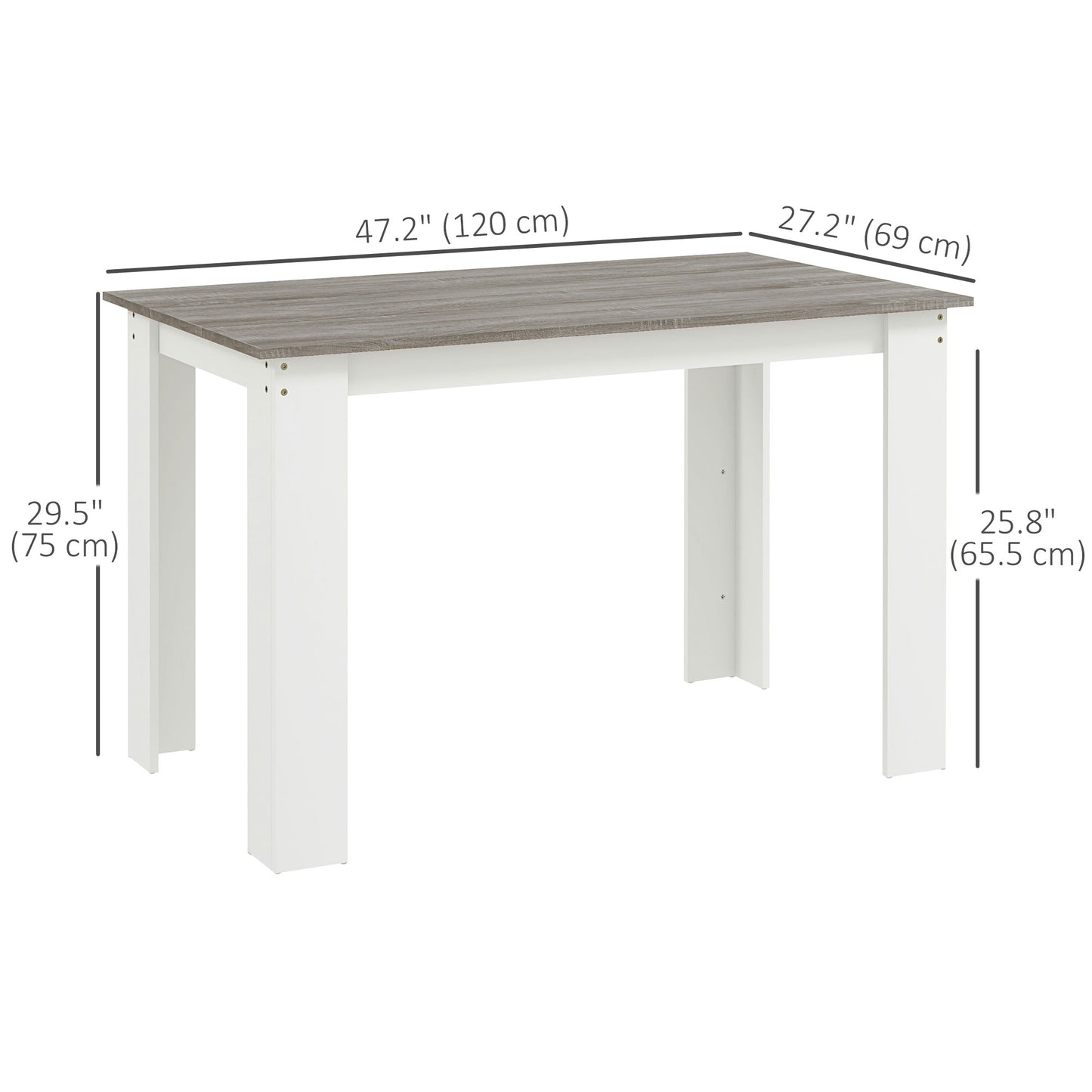Modern Grey Dining Table for 4-6 People
