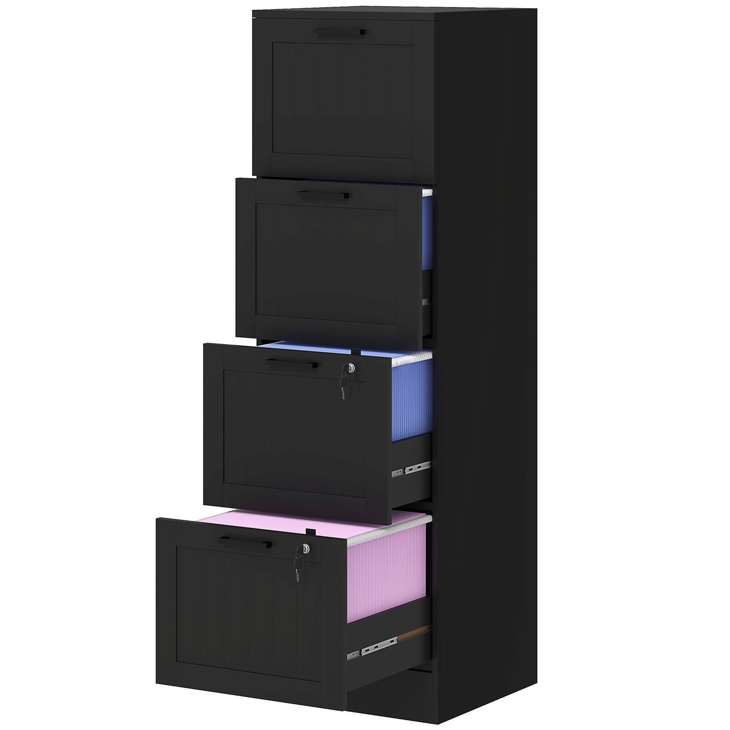 4-Drawer Locking File Cabinet with Adjustable Hanging Bars