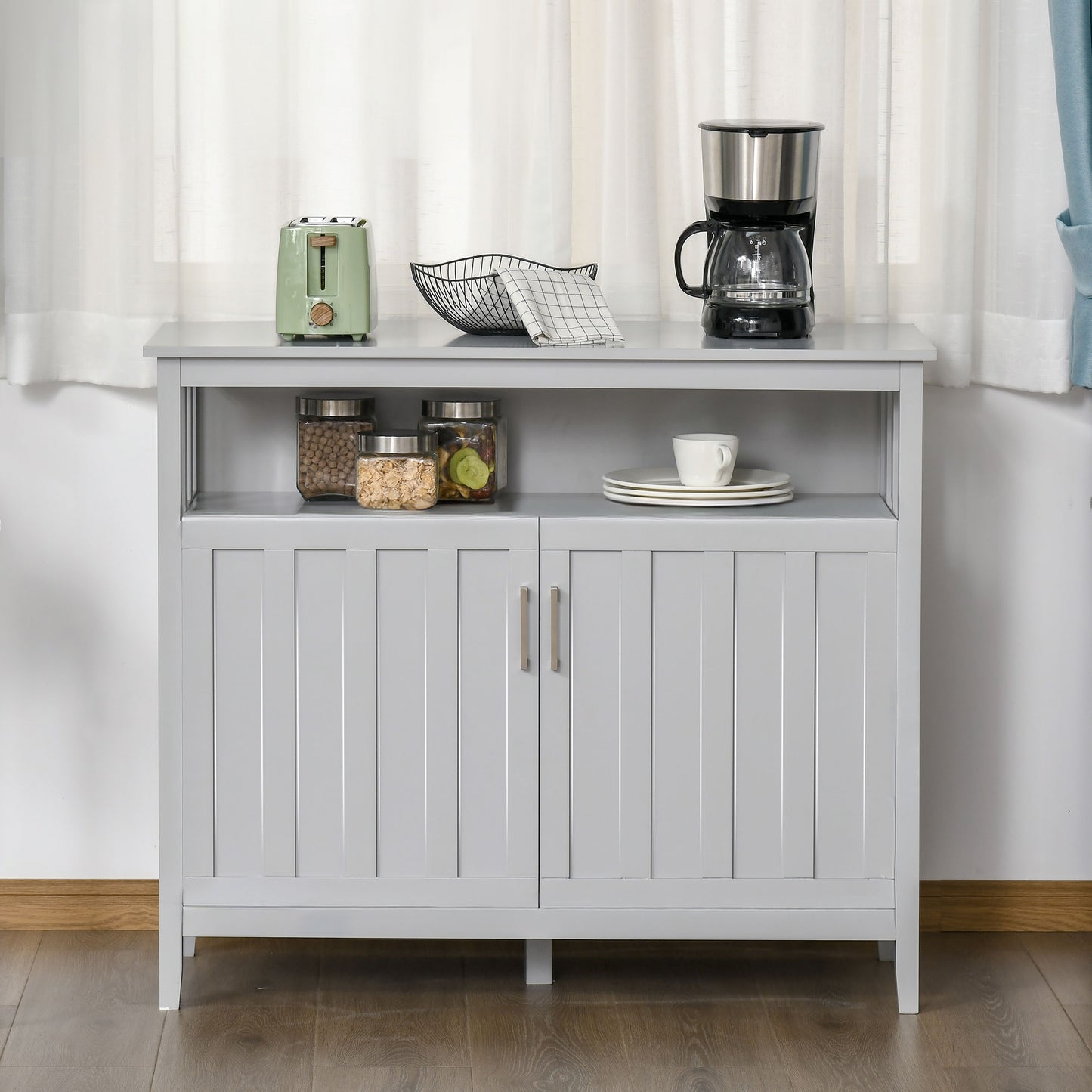 42" Storage Cabinet with 2 Doors and Adjustable Shelving, Gray