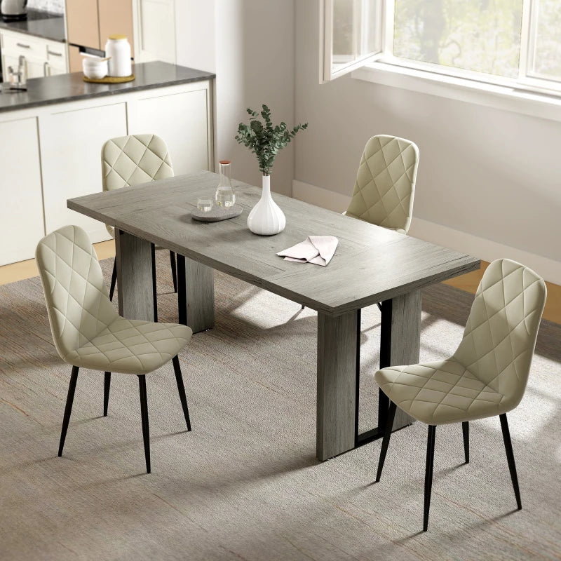 Industrial Kitchen Table for 8 People - Gray Wood Finish