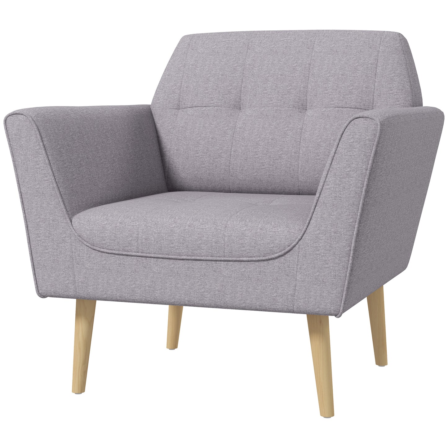 Upholstered Armchair, Modern Accent Chair with Tufted Pattern, Gray