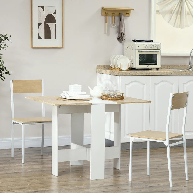 Drop Leaf Folding Dining Table with Expandable Surface