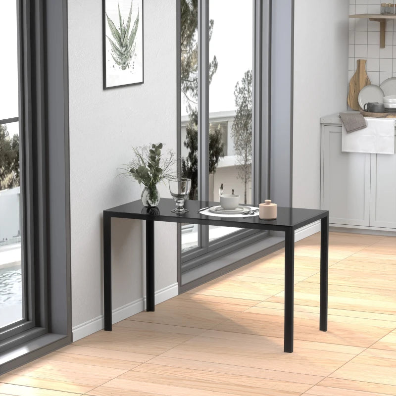 Rectangular Dining Table with Tempered Glass Top for 4