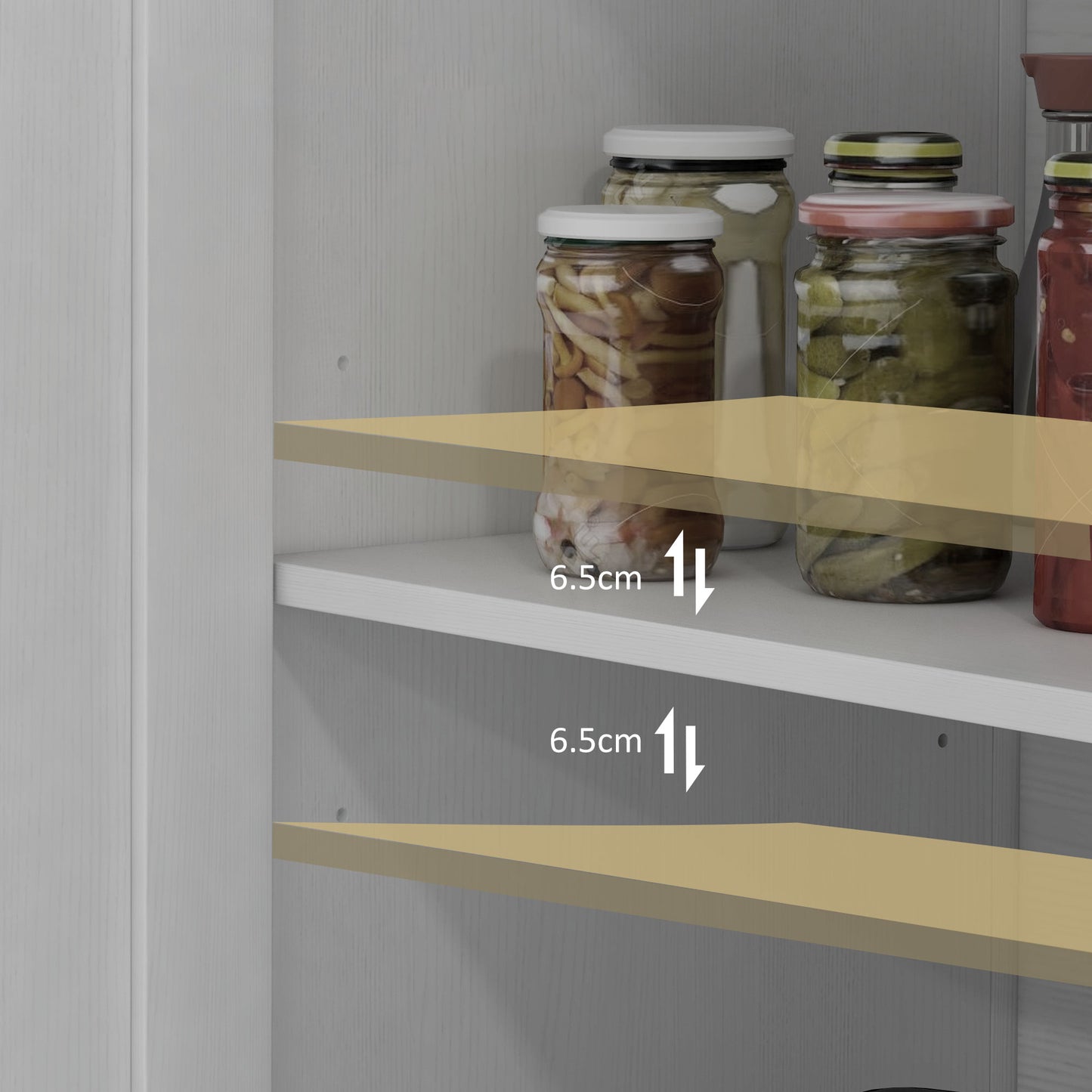 Farmhouse Buffet Storage Cabinet with Barn Door Design - White
