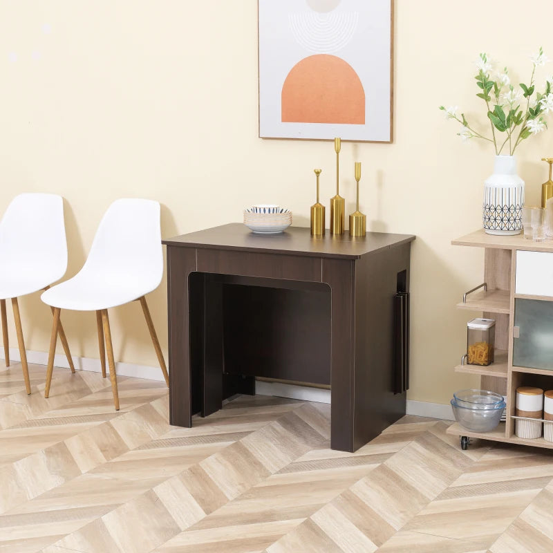 Extendable Dining Table for Small Spaces - Dark Brown