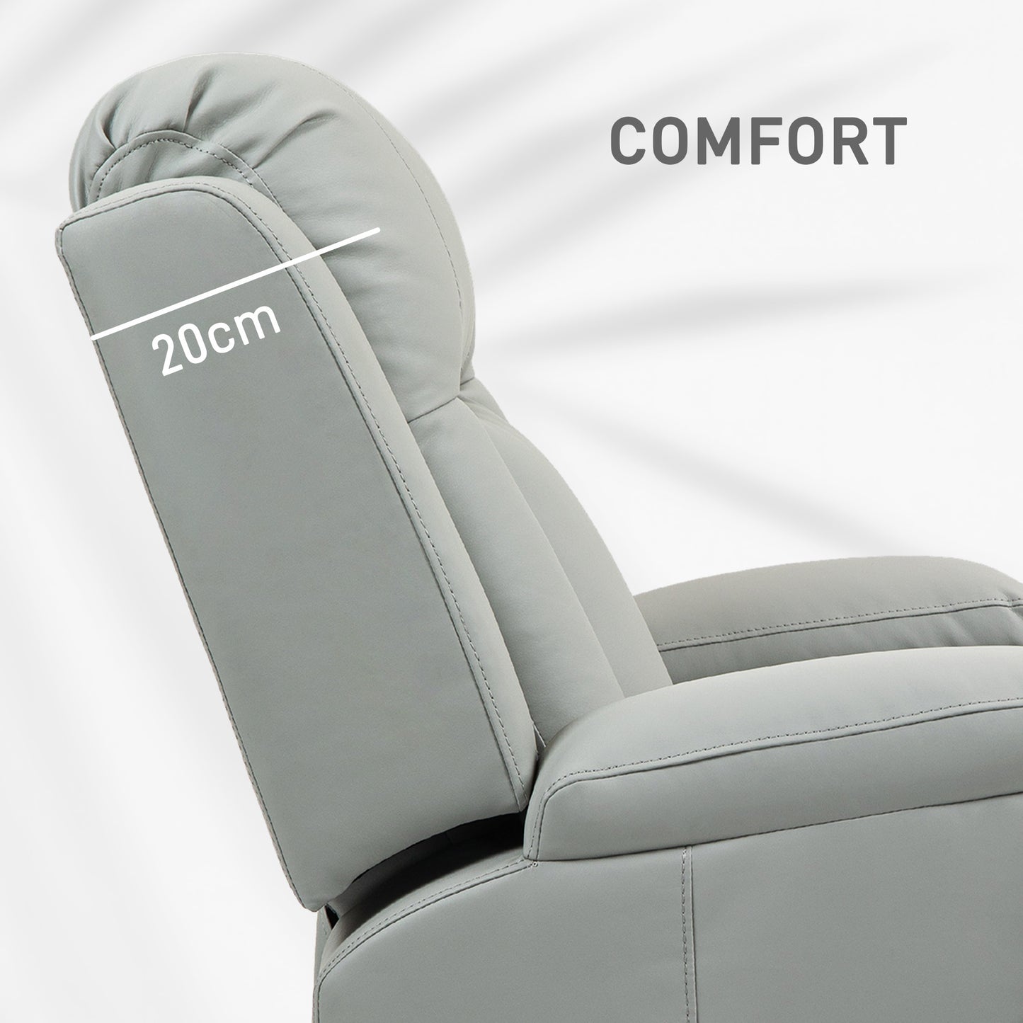 360° Swivel Massage Recliner Chair with Cup Holders, Light Grey