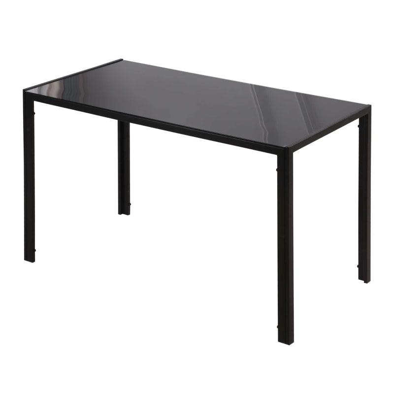 Rectangular Dining Table with Tempered Glass Top for 4