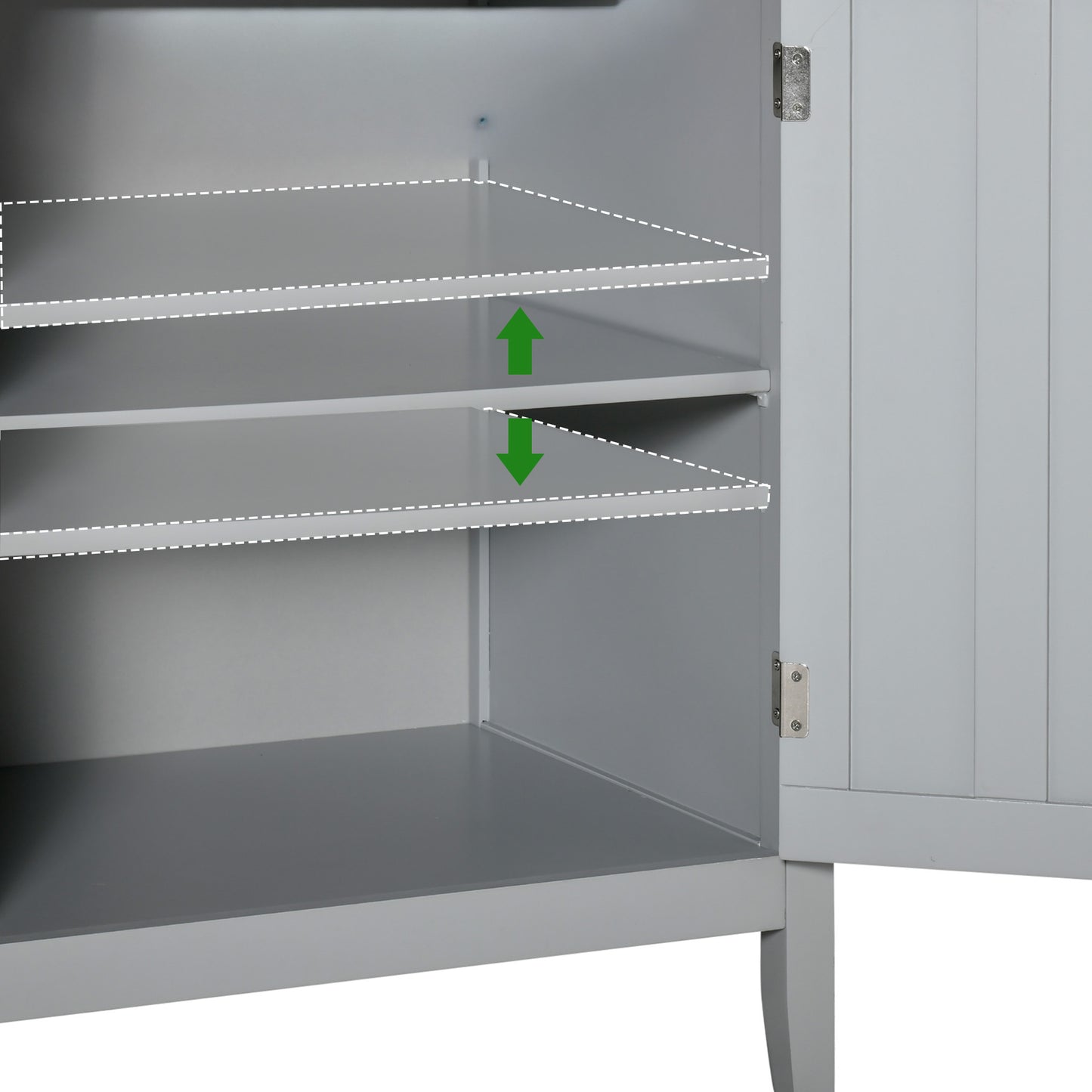 42" Storage Cabinet with 2 Doors and Adjustable Shelving, Gray