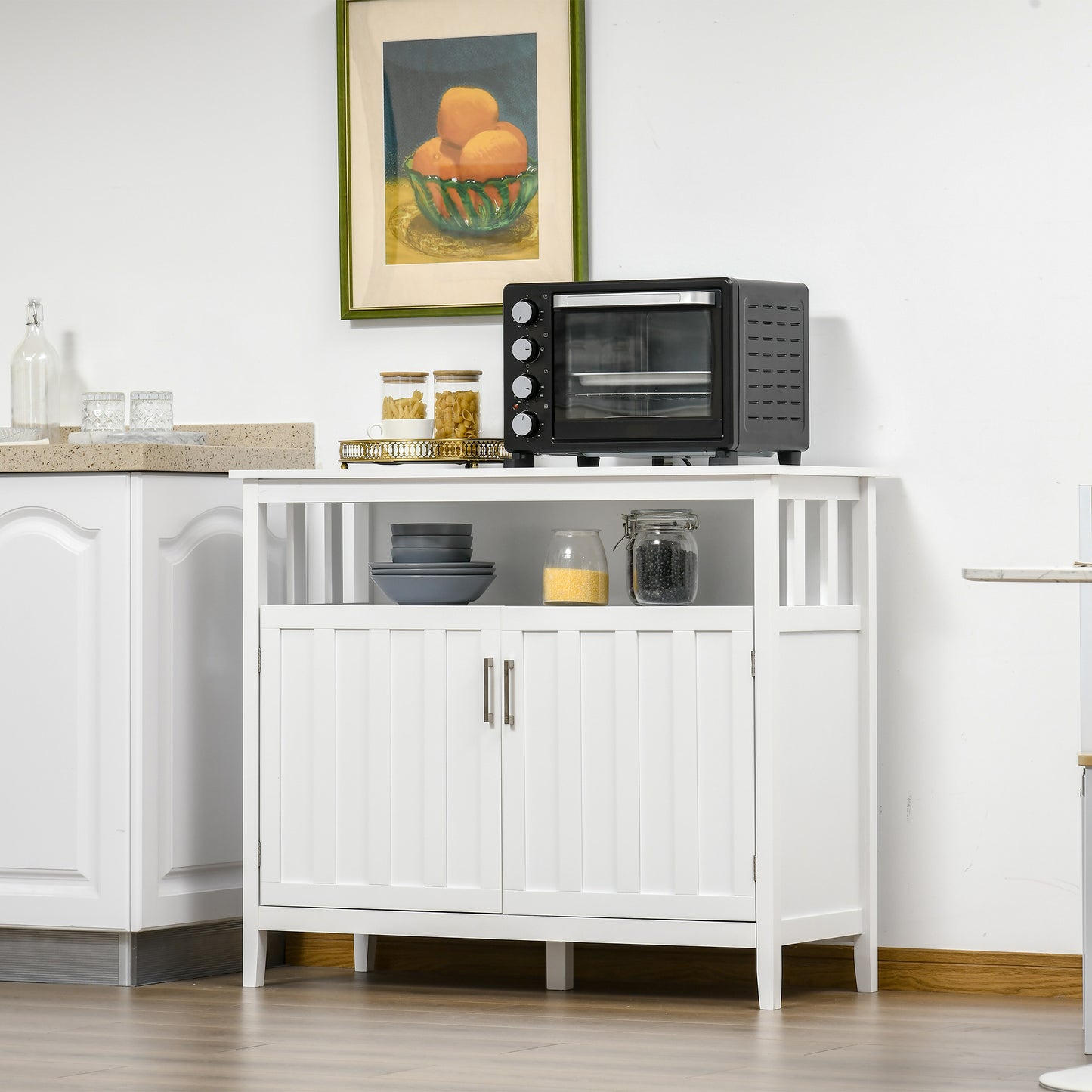 42" Storage Cabinet with 2 Doors and Adjustable Shelving, White