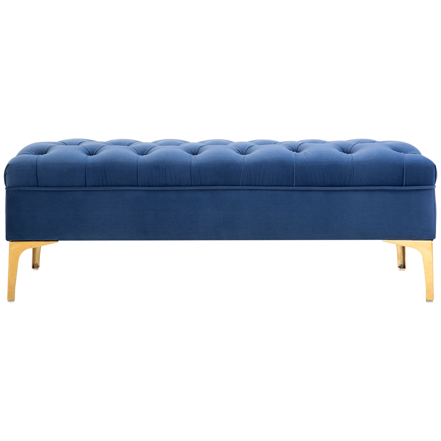 Navy Blue Button-Tufted Bench – Premium Upholstered Seating