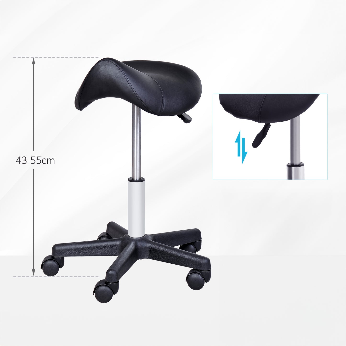 Hydraulic Swivel Saddle Stool with Adjustable Height