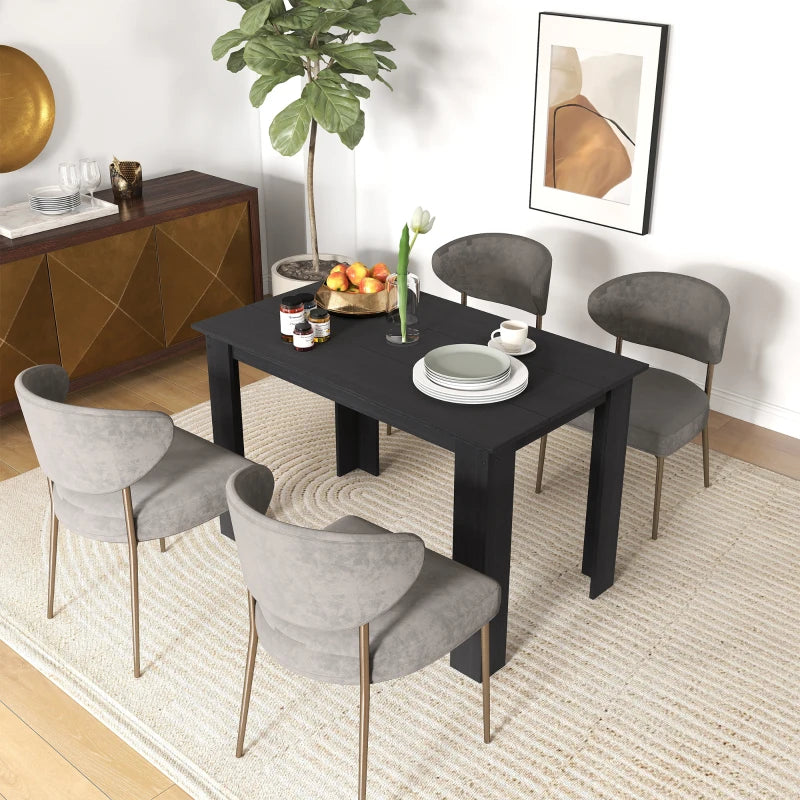 47" Kitchen Table for 4-6 People - Black