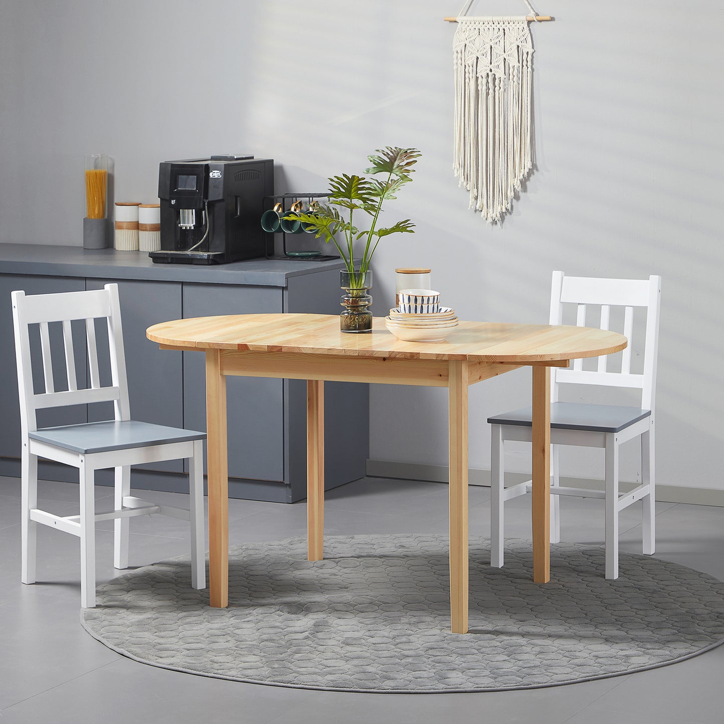 Solid Wood Drop Leaf Dining Table - Natural