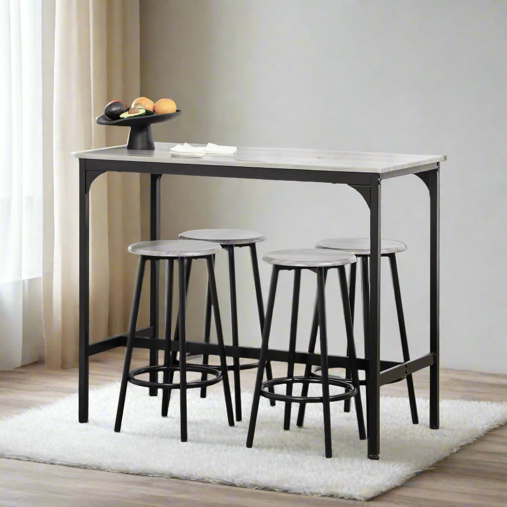 5-Piece Counter Height Dining Set with Barstools