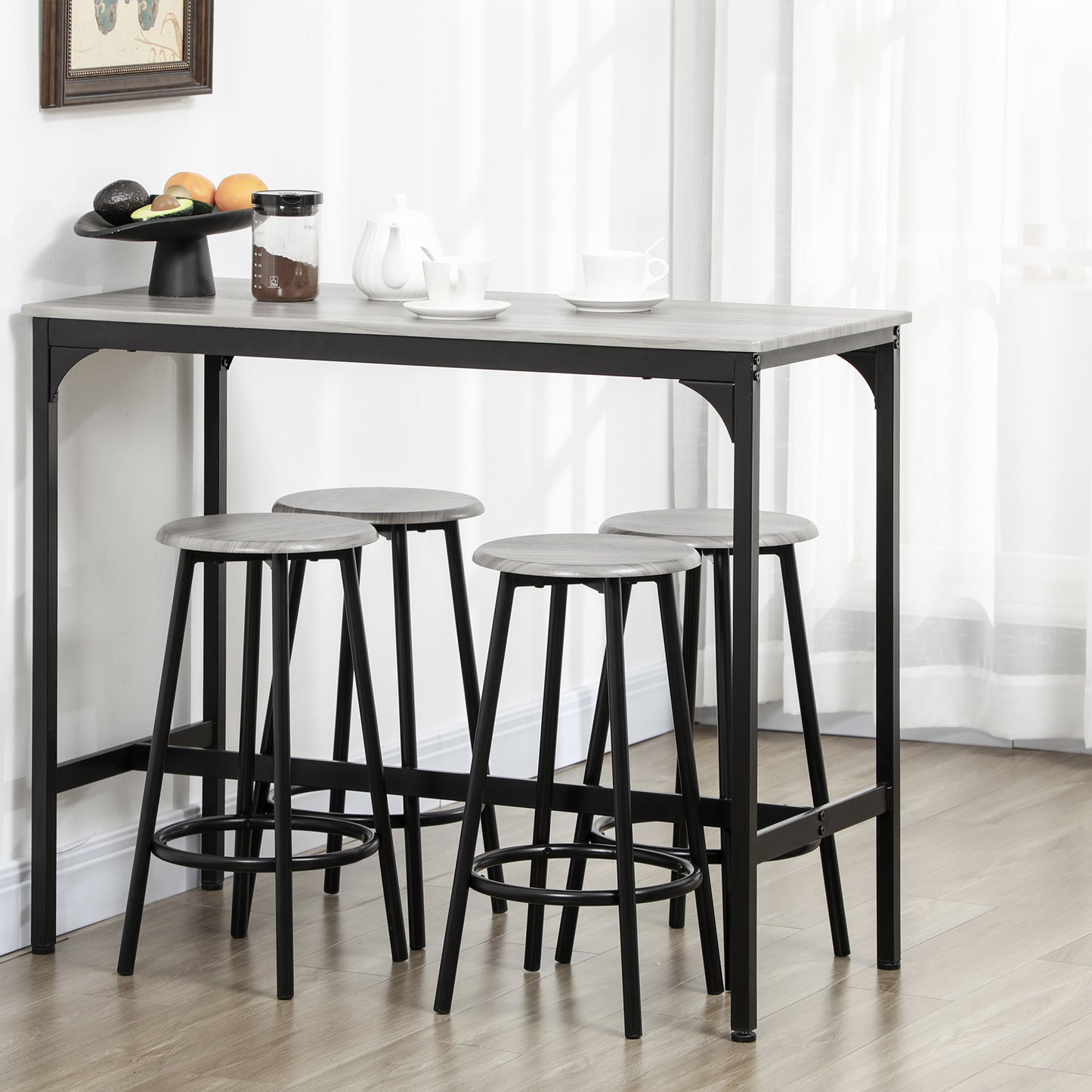 5-Piece Counter Height Dining Set with Barstools