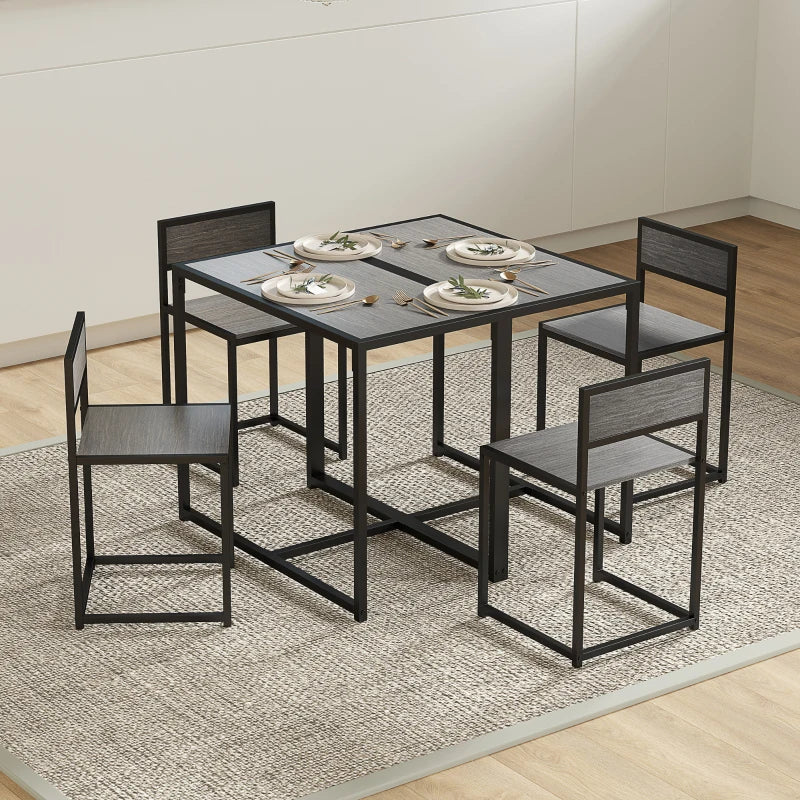 Industrial Dining Table Set for 2 - Gray