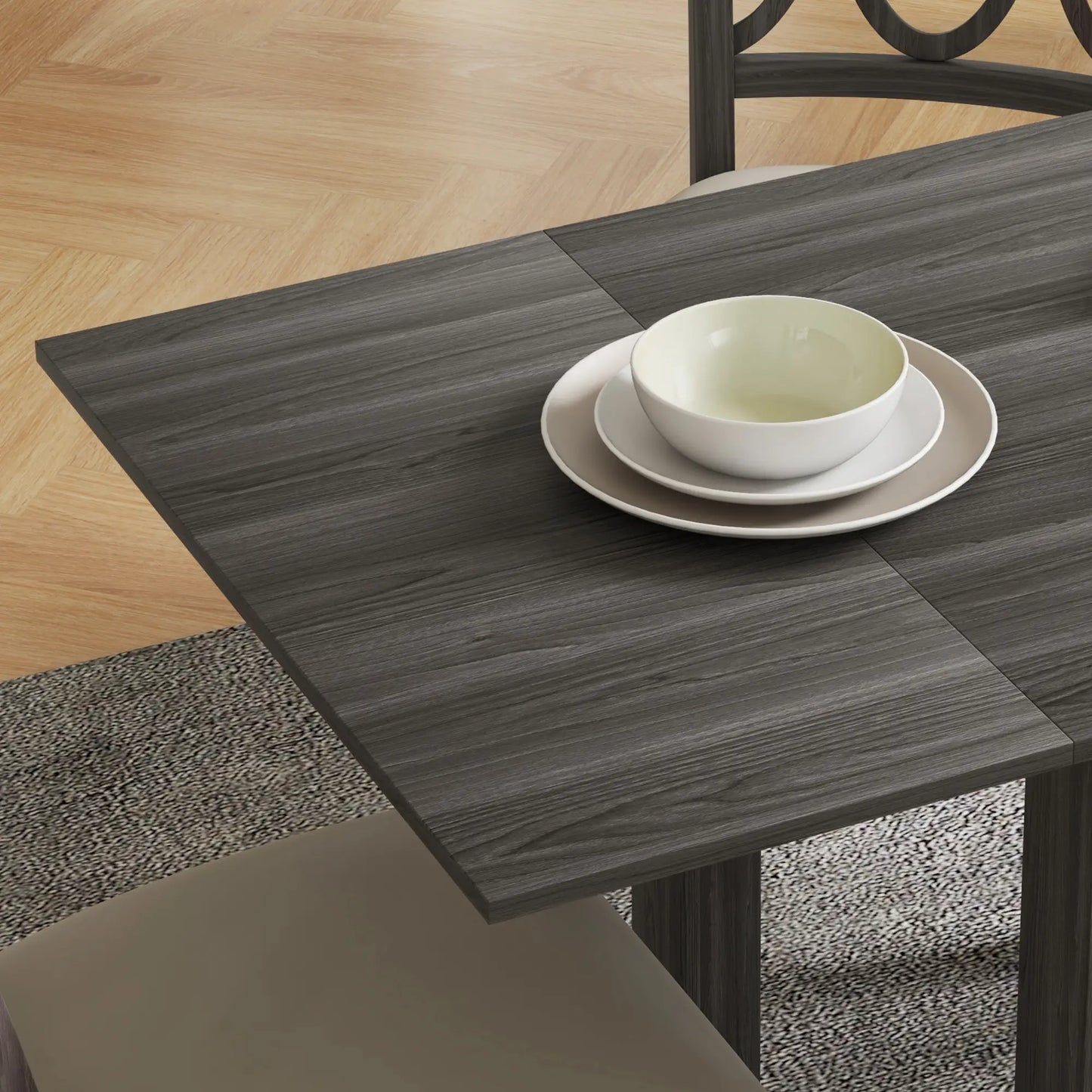 Folding Drop Leaf Dining Table for Small Spaces - Gray