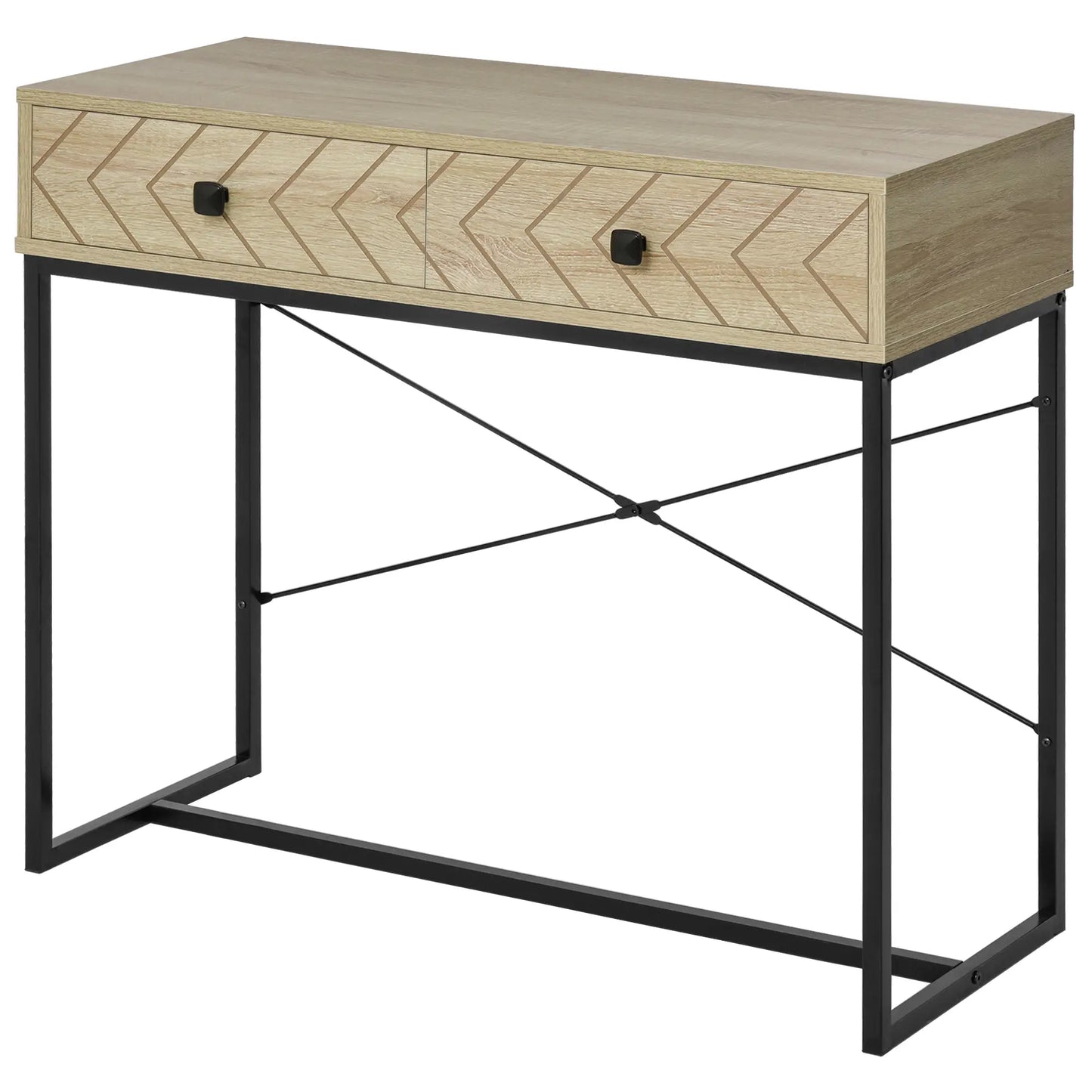 36" Industrial Console Table with 2 Storage Drawers