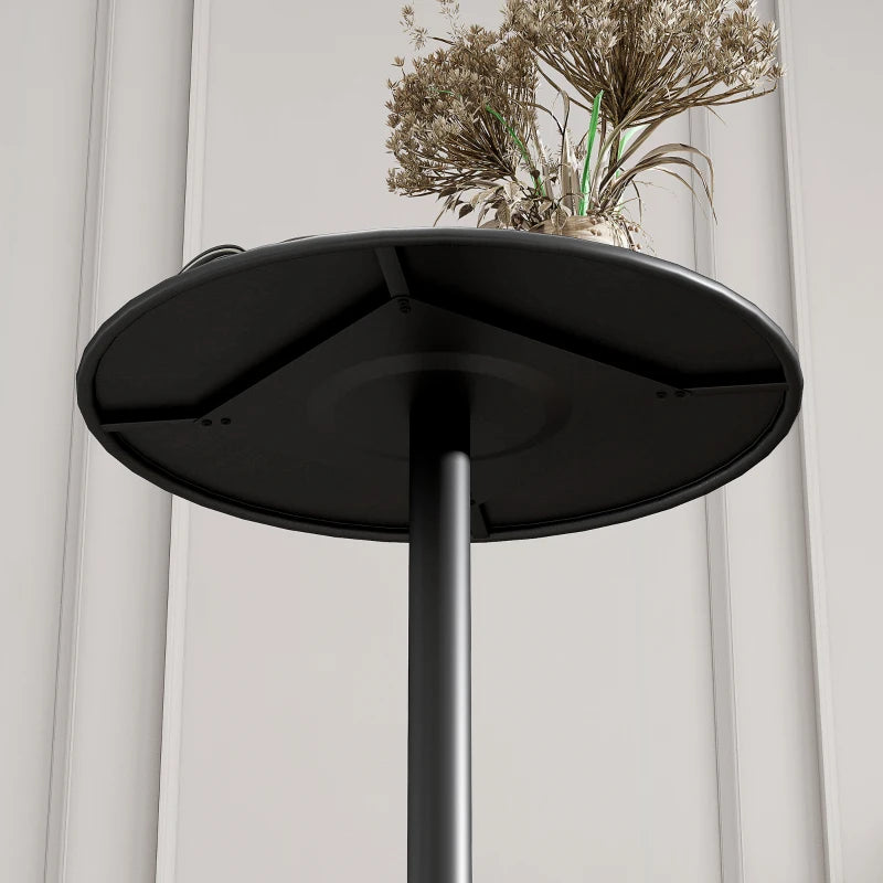 Round Bar Table with Steel Frame for 2 People, Indoor/Outdoor Use, Black