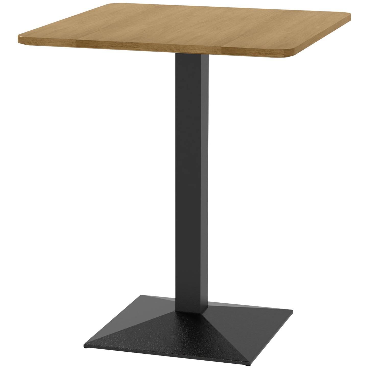28" Square Dining Table with Steel Pedestal Base - Dark Brown