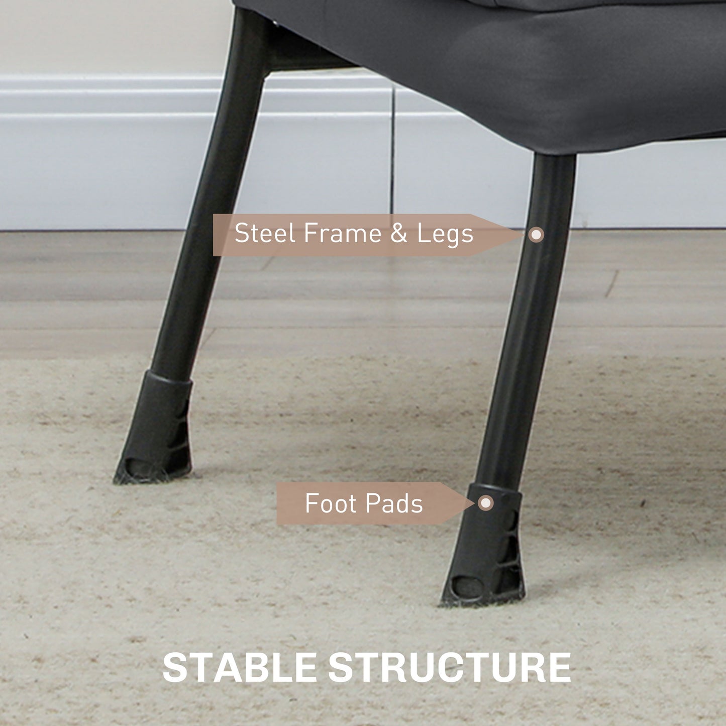 Modern Accent Chair with Storage Pockets - Gray